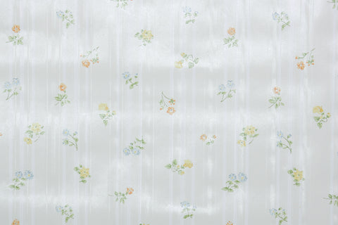 1980s Floral Stripe Vintage Wallpaper