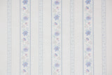 1980s Floral Stripe Vintage Wallpaper