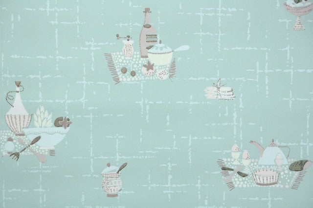 1950s Kitchen Vintage Wallpaper