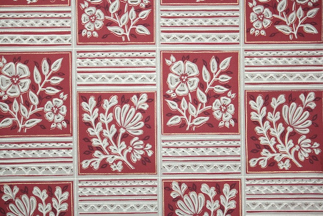 1950s Floral Vintage Wallpaper