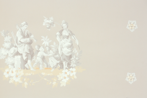 1950s Scenic Vintage Wallpaper