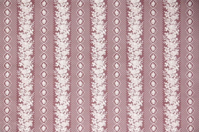 1980s Floral Stripe Vintage Wallpaper