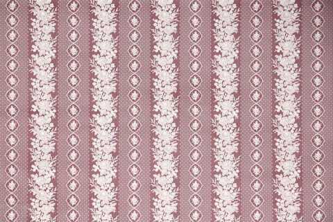 1980s Floral Stripe Vintage Wallpaper
