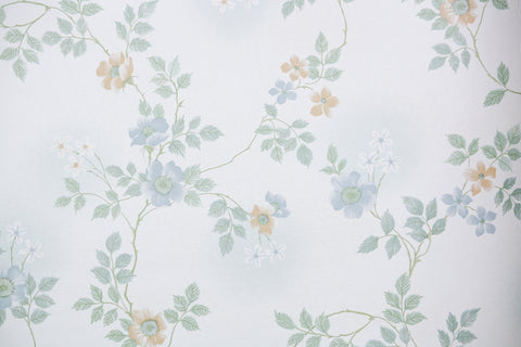 1980s Floral Vintage Wallpaper