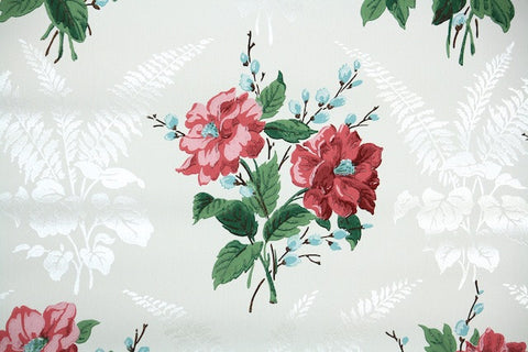 1940s Floral Vintage Wallpaper