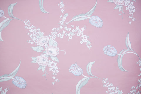 1980s Floral Vintage Wallpaper
