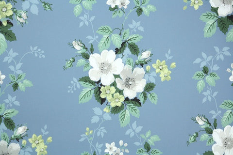 1940s Floral Vintage Wallpaper