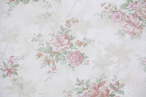 1980s Floral Vintage Wallpaper