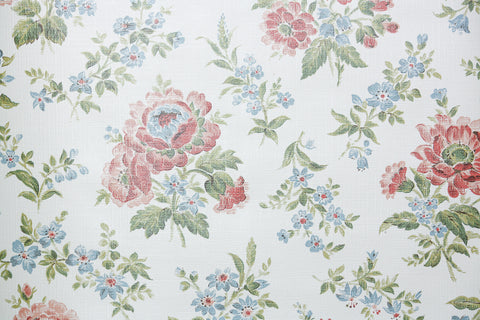1980s Floral Vintage Wallpaper