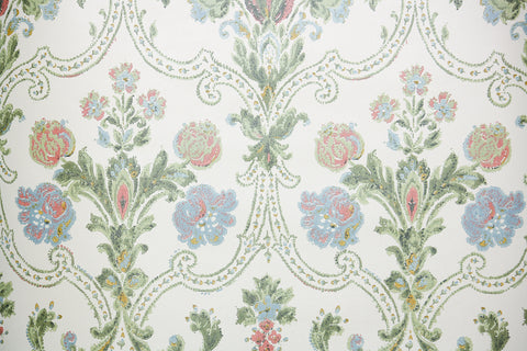 1980s Floral Vintage Wallpaper