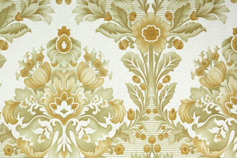 1970s Floral Damask Vintage Wallpaper