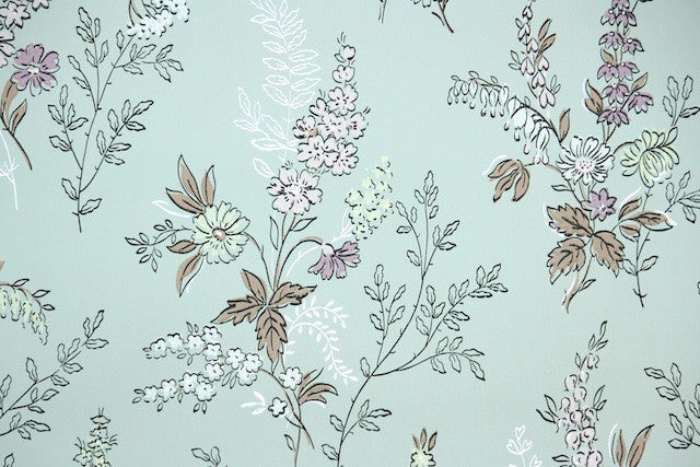 1950s Floral Vintage Wallpaper