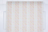 1980s Floral Stripe Vintage Wallpaper