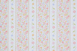 1980s Floral Stripe Vintage Wallpaper