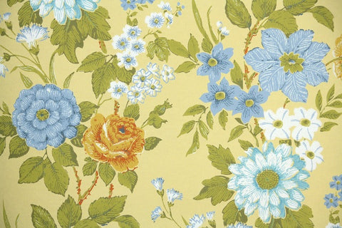 1970s Floral Vintage Wallpaper