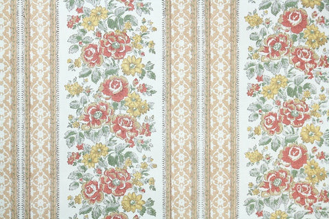 1970s Floral Vintage Wallpaper