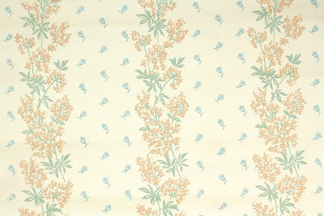 1980s Floral Vintage Wallpaper