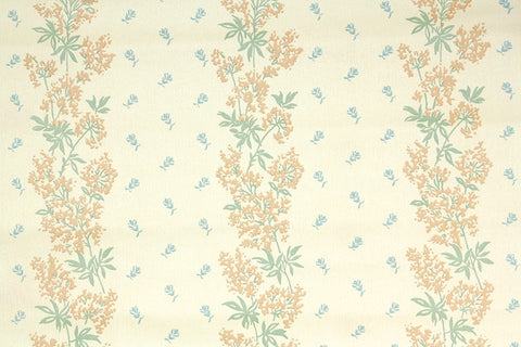 1980s Floral Vintage Wallpaper