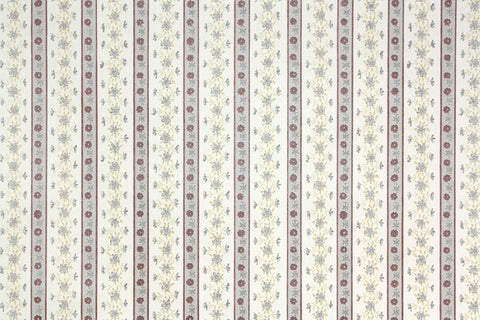 1980s Floral Stripe Vintage Wallpaper