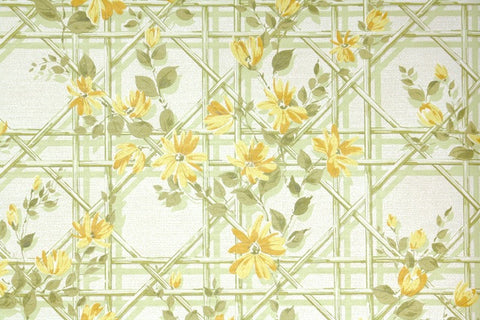 1970s Floral Vintage Wallpaper
