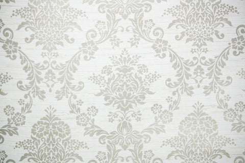 1980s Floral Damask Vintage Wallpaper
