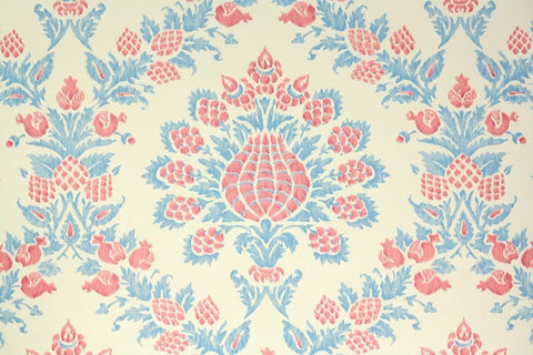 1970s Damask Vintage Wallpaper