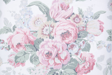 1980s Floral Vintage Wallpaper
