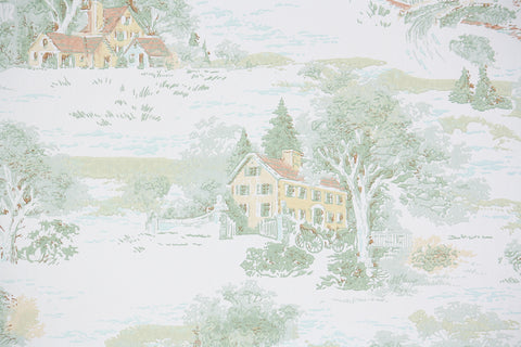 1960s Scenic Vintage Wallpaper