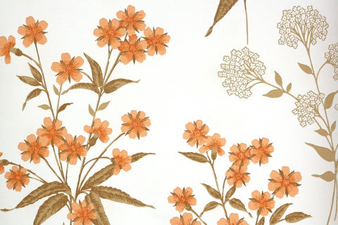 1960s Floral Vintage Wallpaper