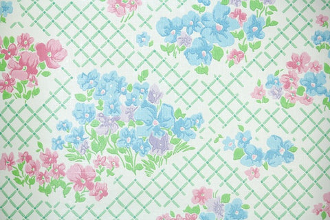 1970s Floral Vintage Wallpaper