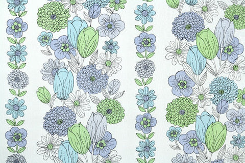 1970s Floral Vintage Wallpaper