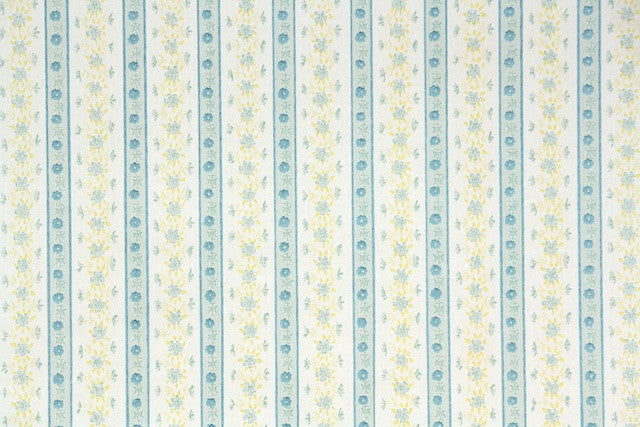 1980s Floral Stripe Vintage Wallpaper