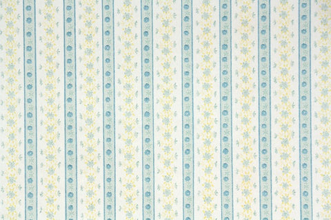 1980s Floral Stripe Vintage Wallpaper