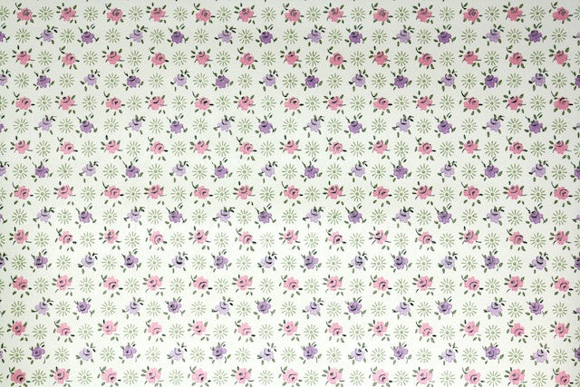 1970s Floral Vintage Wallpaper