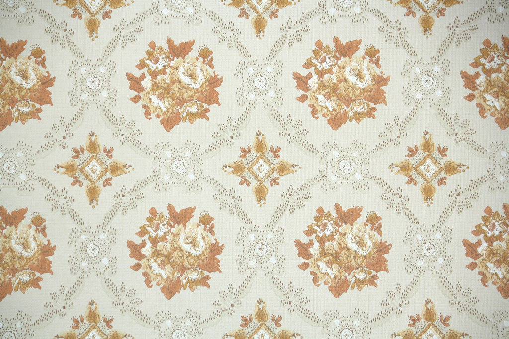 1960s Floral Vintage Wallpaper