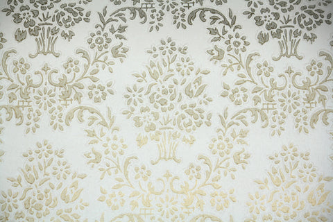 1960s Floral Damask Vintage Wallpaper