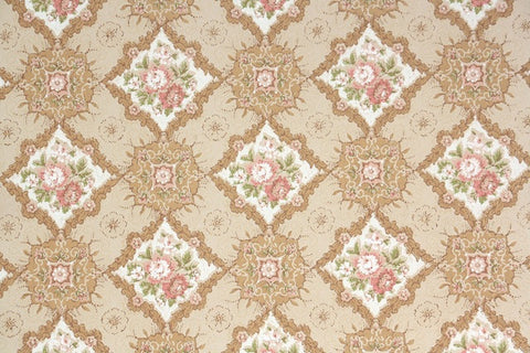 1960s Floral Vintage Wallpaper