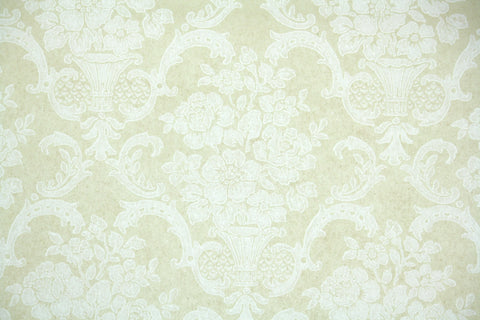 1960s Floral Damask Vintage Wallpaper