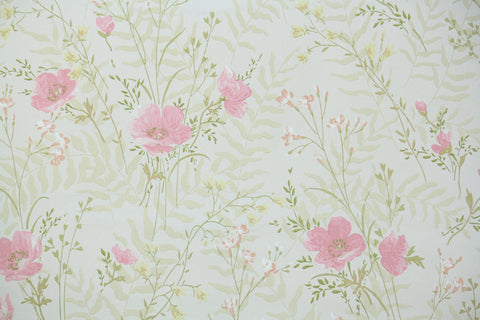 1970s Floral Vintage Wallpaper
