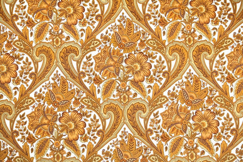 1970s Floral Damask Vintage Wallpaper
