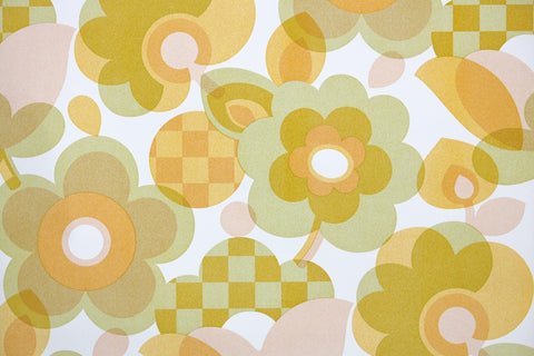 1970s Floral Vintage Wallpaper