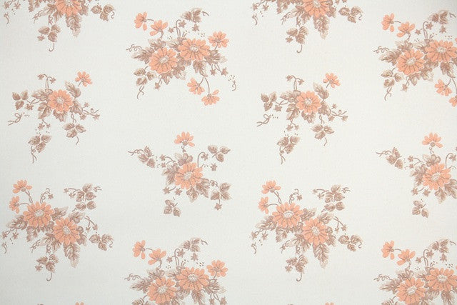 1960s Floral Vintage Wallpaper