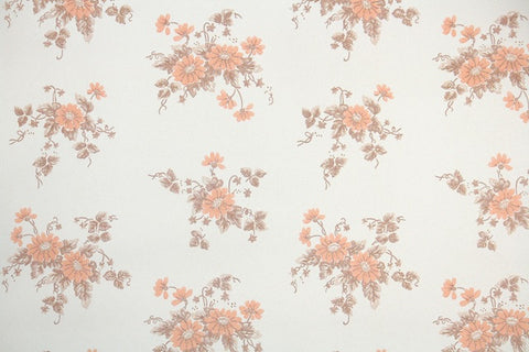 1960s Floral Vintage Wallpaper