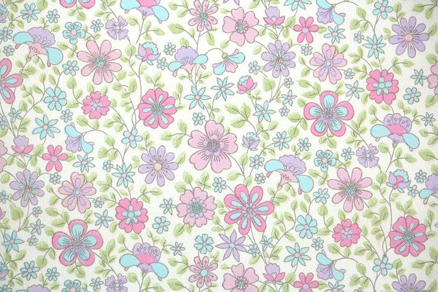 1960s Floral Vintage Wallpaper