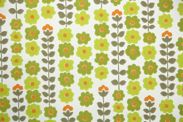 1960s Floral Vintage Wallpaper