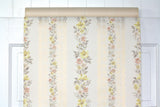 1960s Floral Stripe Vintage Wallpaper