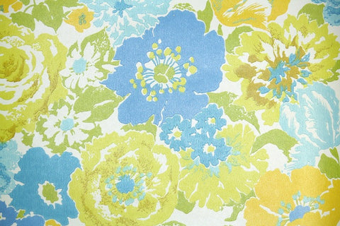 1970s Floral Vintage Wallpaper
