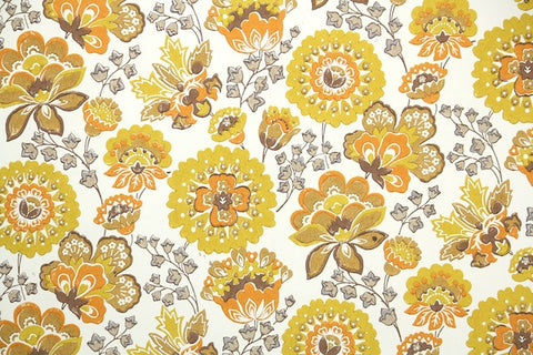 1960s Floral Vintage Wallpaper