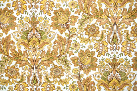 1970s Floral Damask Vintage Wallpaper