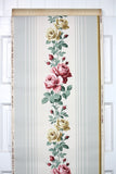 1940s Floral Stripe Vintage Wallpaper